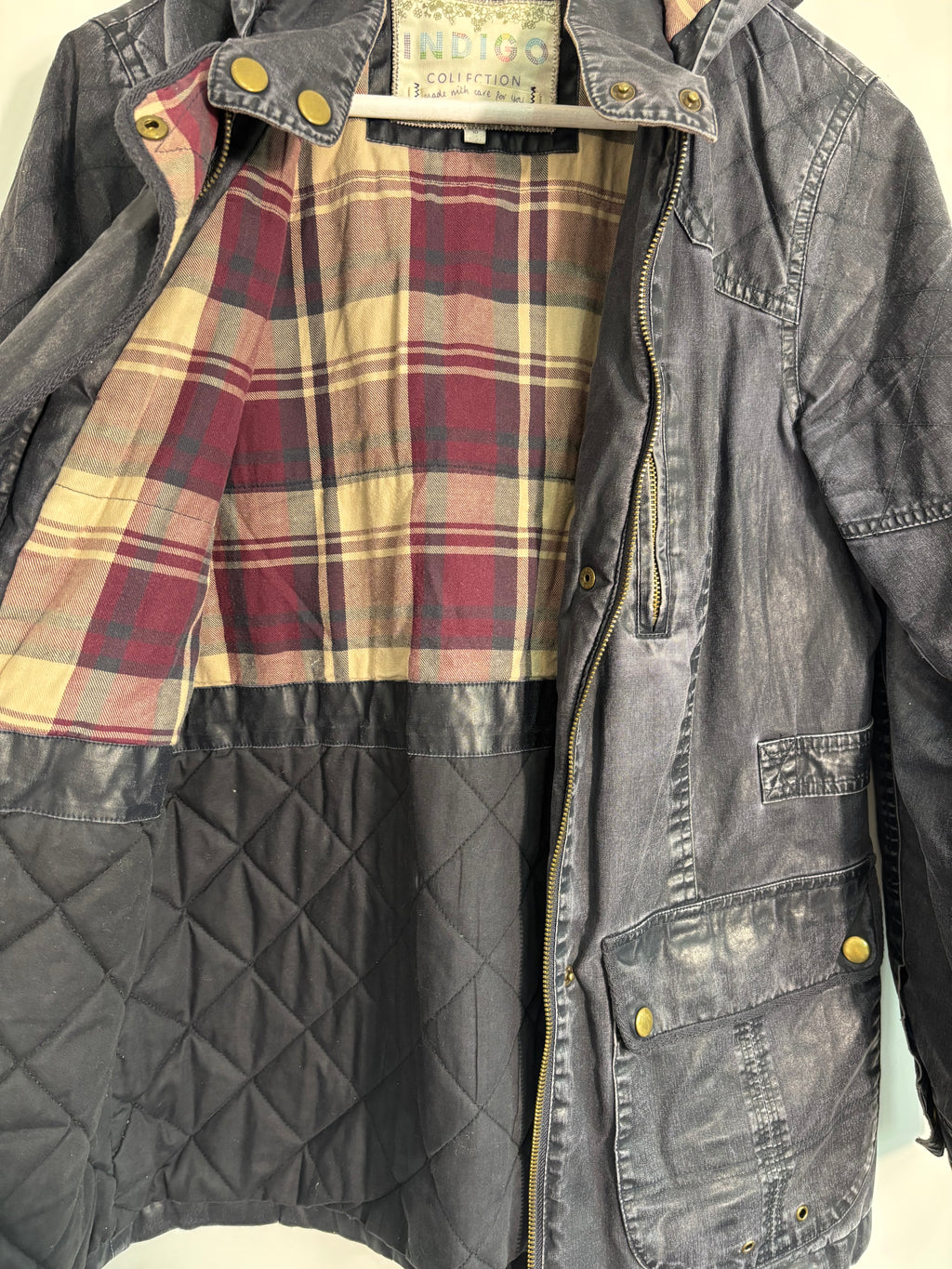 M&S Indigo Collection Navy Hooded Utility Parka Jacket Size 10