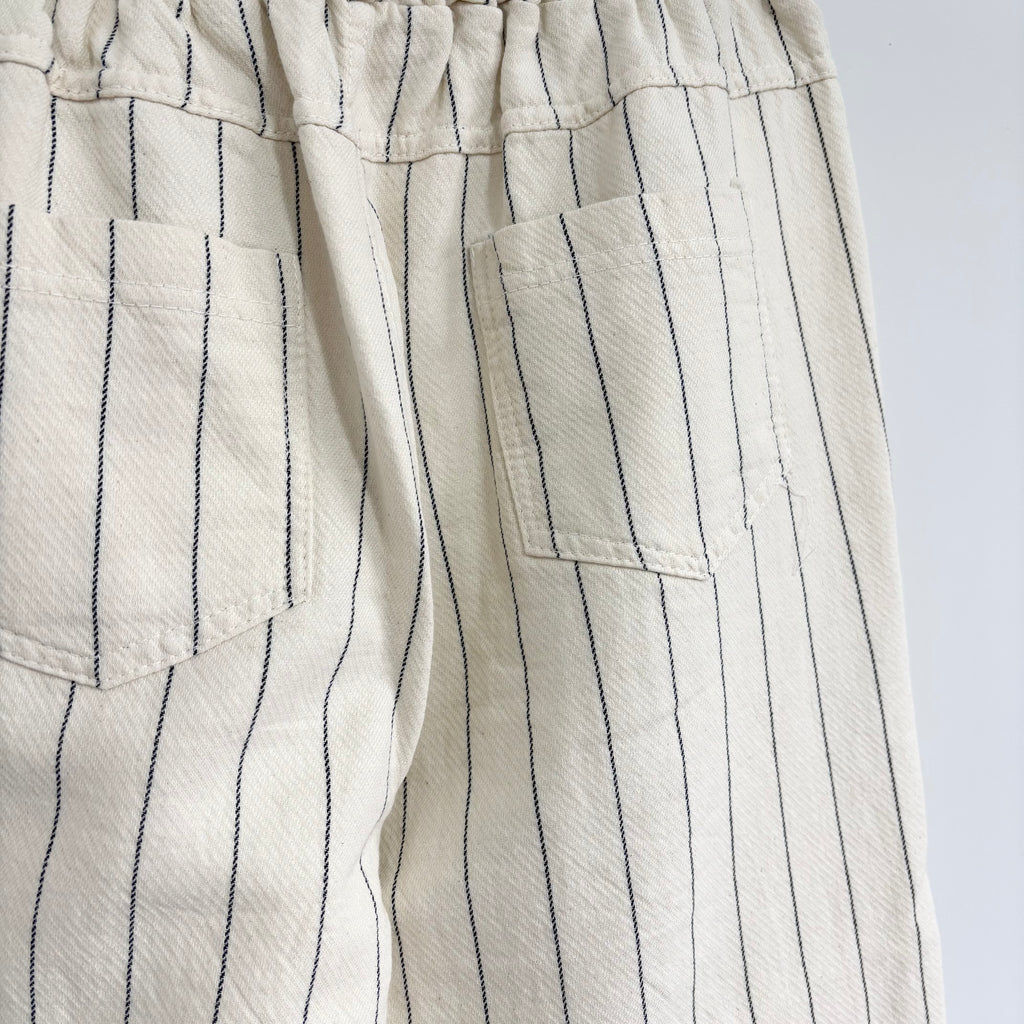 Made in Italy Cream Pinstripe Trousers | Relaxed Fit | Size 12