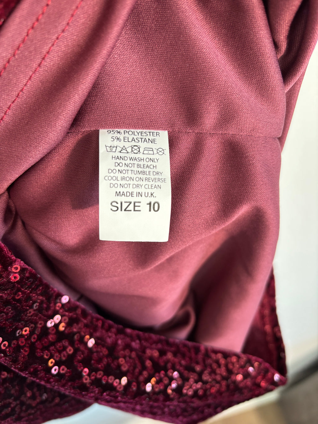 KDK London Wine Sequin Dress Size 10 – BNWT RRP £59