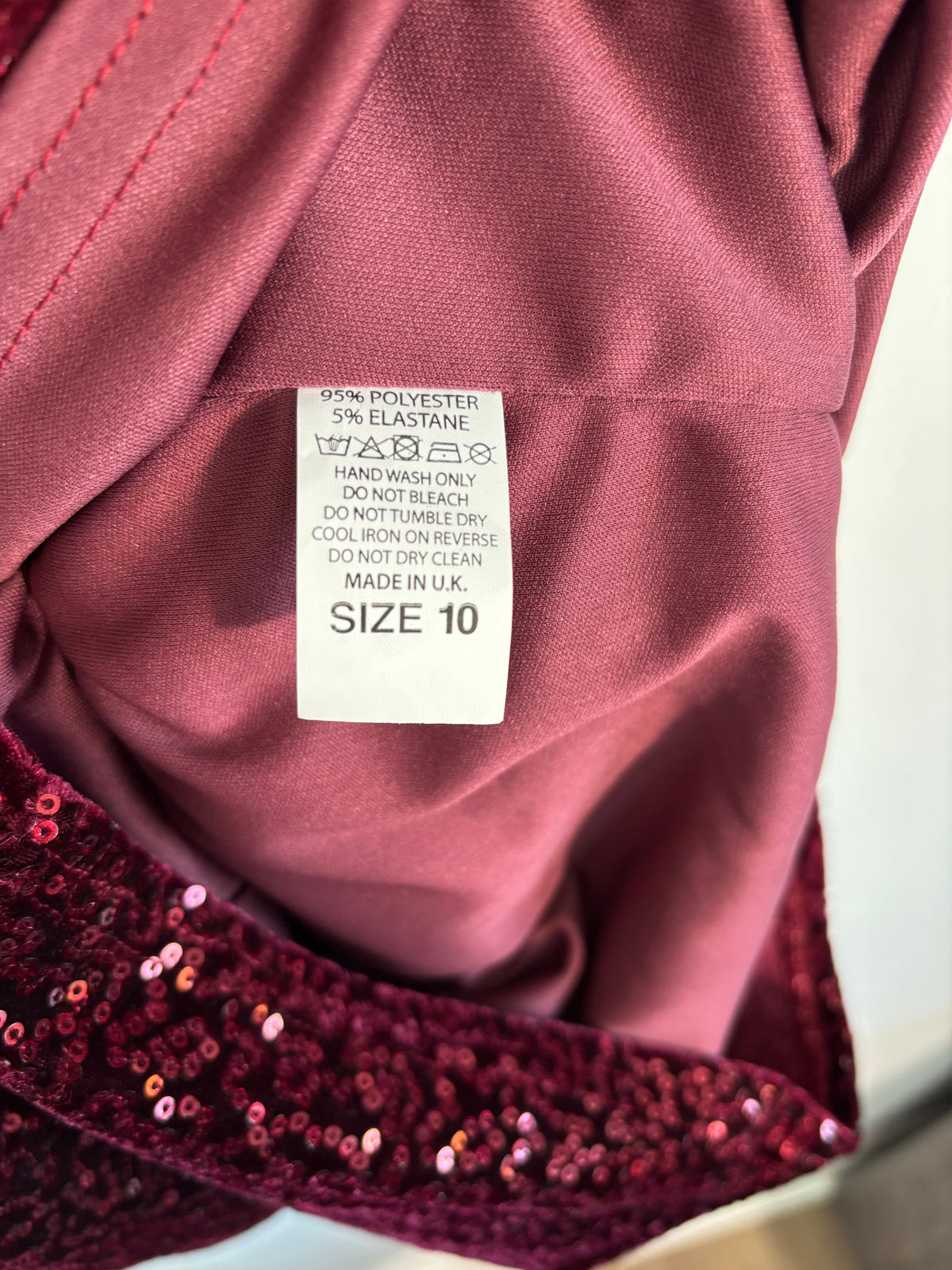 KDK London Wine Sequin Dress Size 10 – BNWT RRP £59