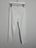 Khaadi White Embroidered Cotton Trousers UK 12