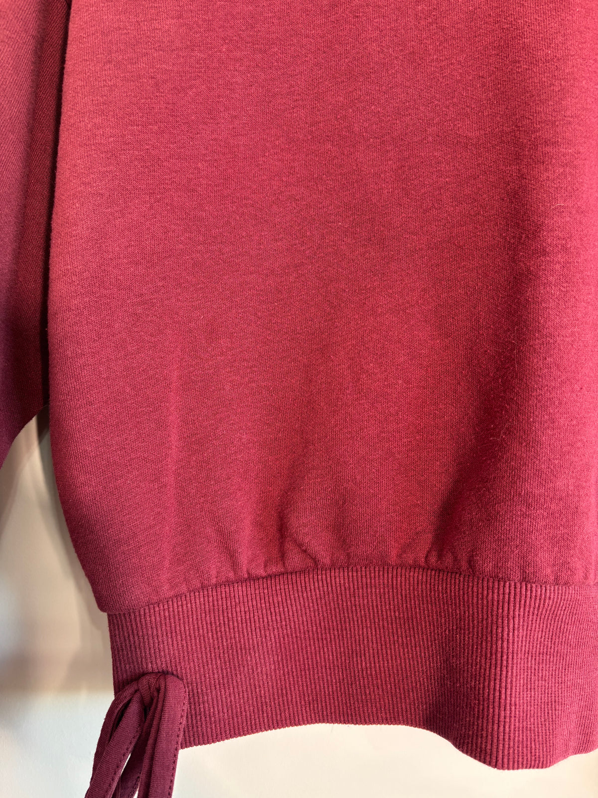 Jack Wills Girls Burgundy Cropped Sweatshirt Jumper Side Ties Age 10–11